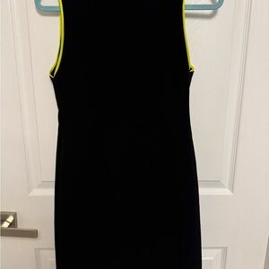 Alice and Olivia Black Sleeveless Dress with Yellow Trim
